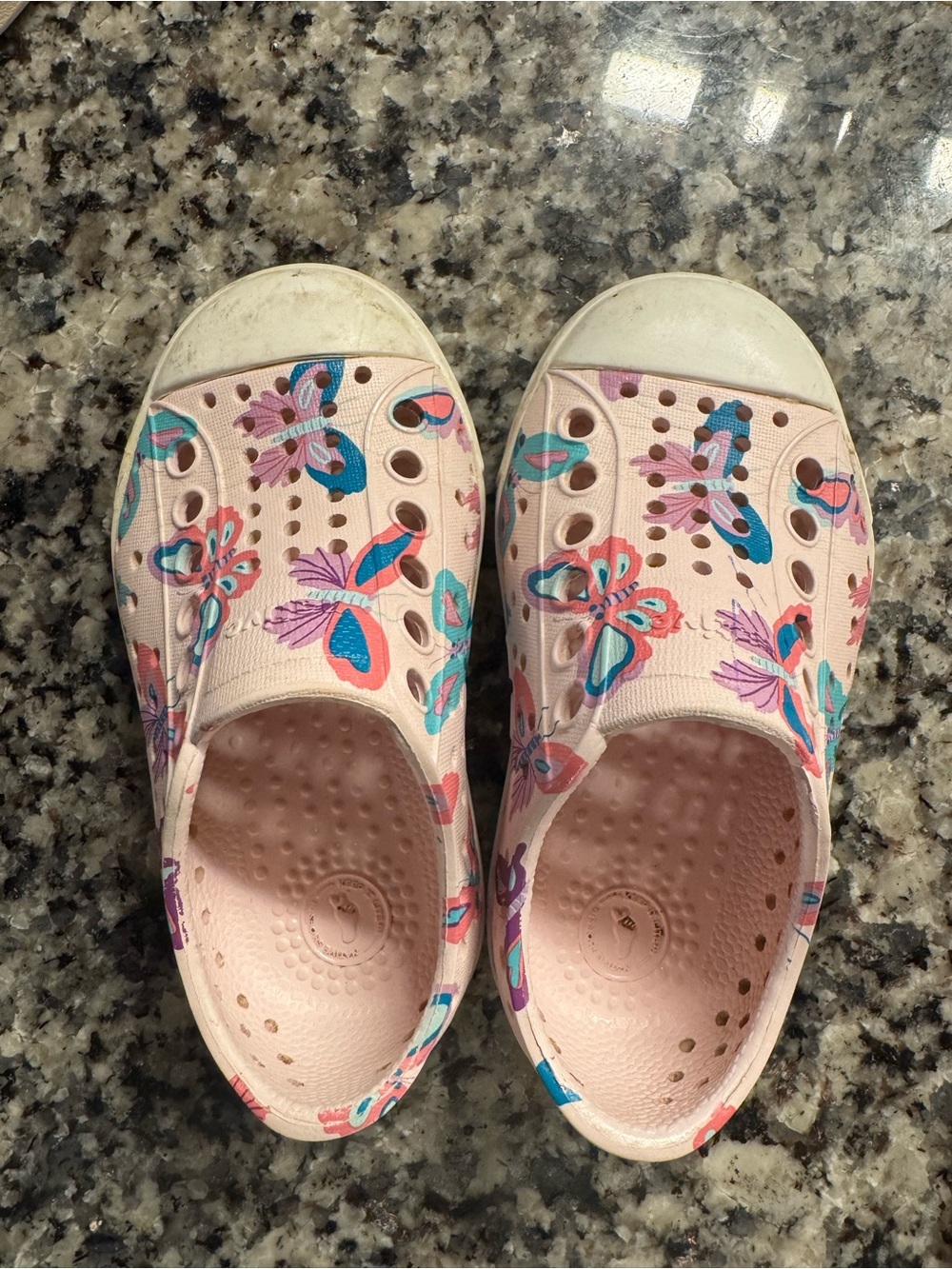 Native Kids Pink Butterfly Slip-On Shoes